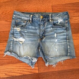 American Eagle Super Stretch Distressed Denim Shorts 8